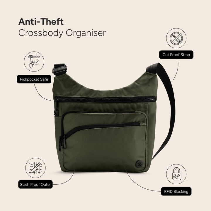 Aspen Anti-Theft Crossbody Organiser