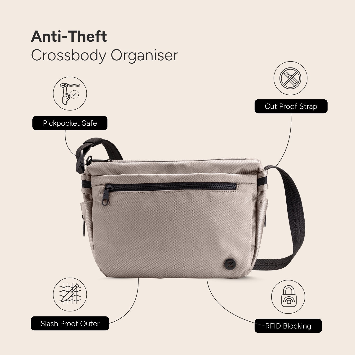 Florence Anti-Theft Crossbody Shoulder Bag