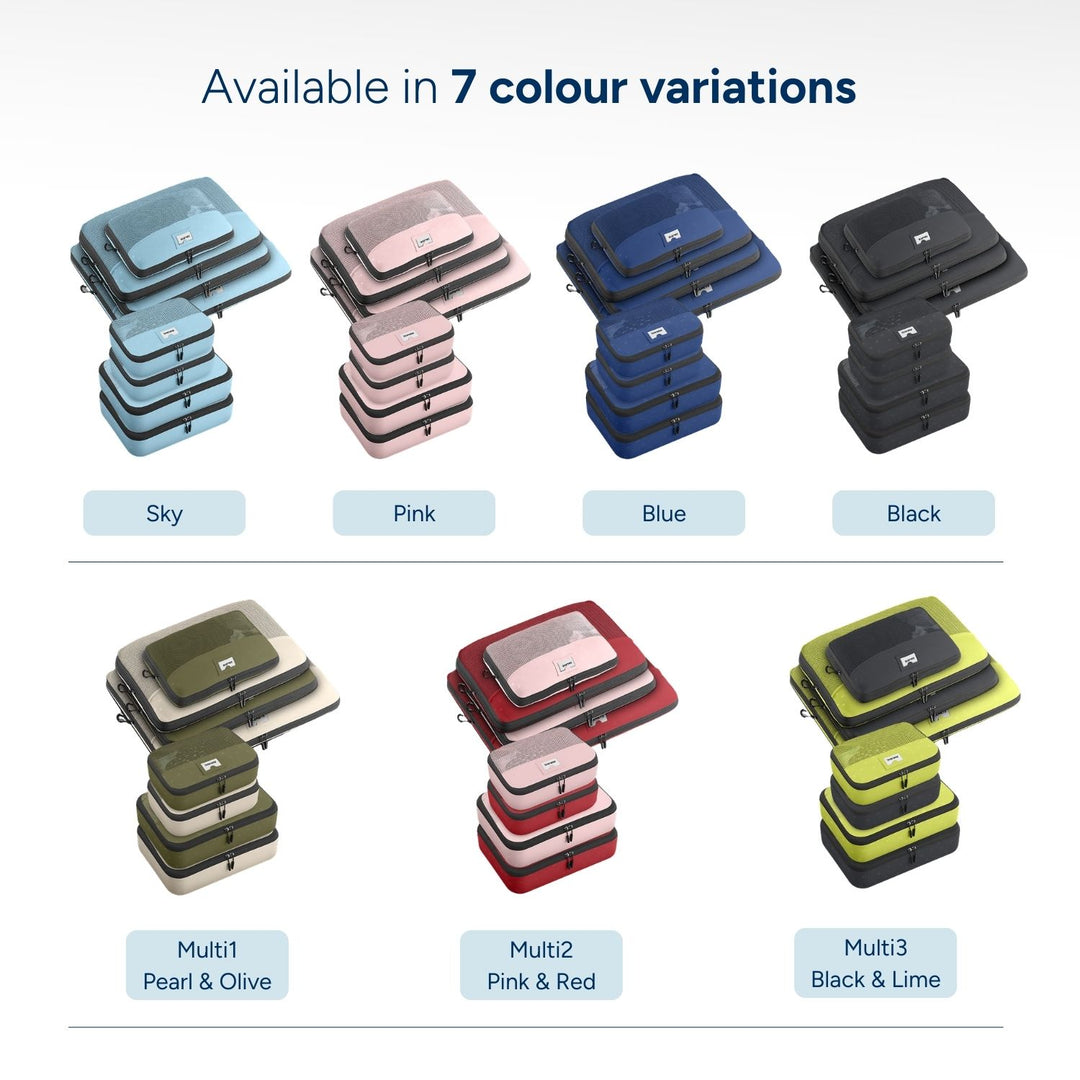 ZoomLite Medium Suitcase Packing Set - 8 Compression + Regular Cubes - Packing Cubes - Zoomlite
