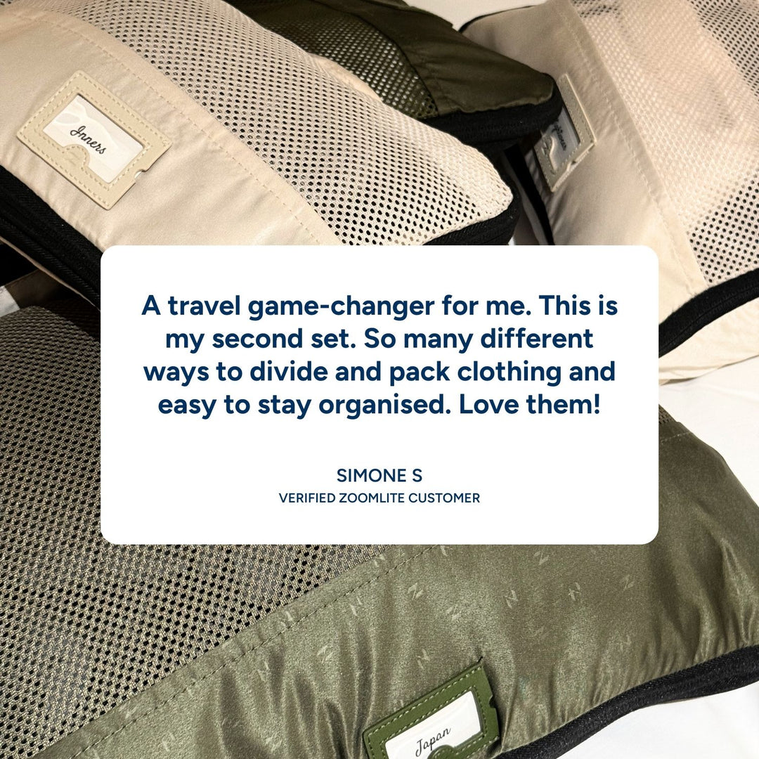 ZoomLite Medium Suitcase Packing Set - 8 Compression + Regular Cubes - Packing Cubes - Zoomlite