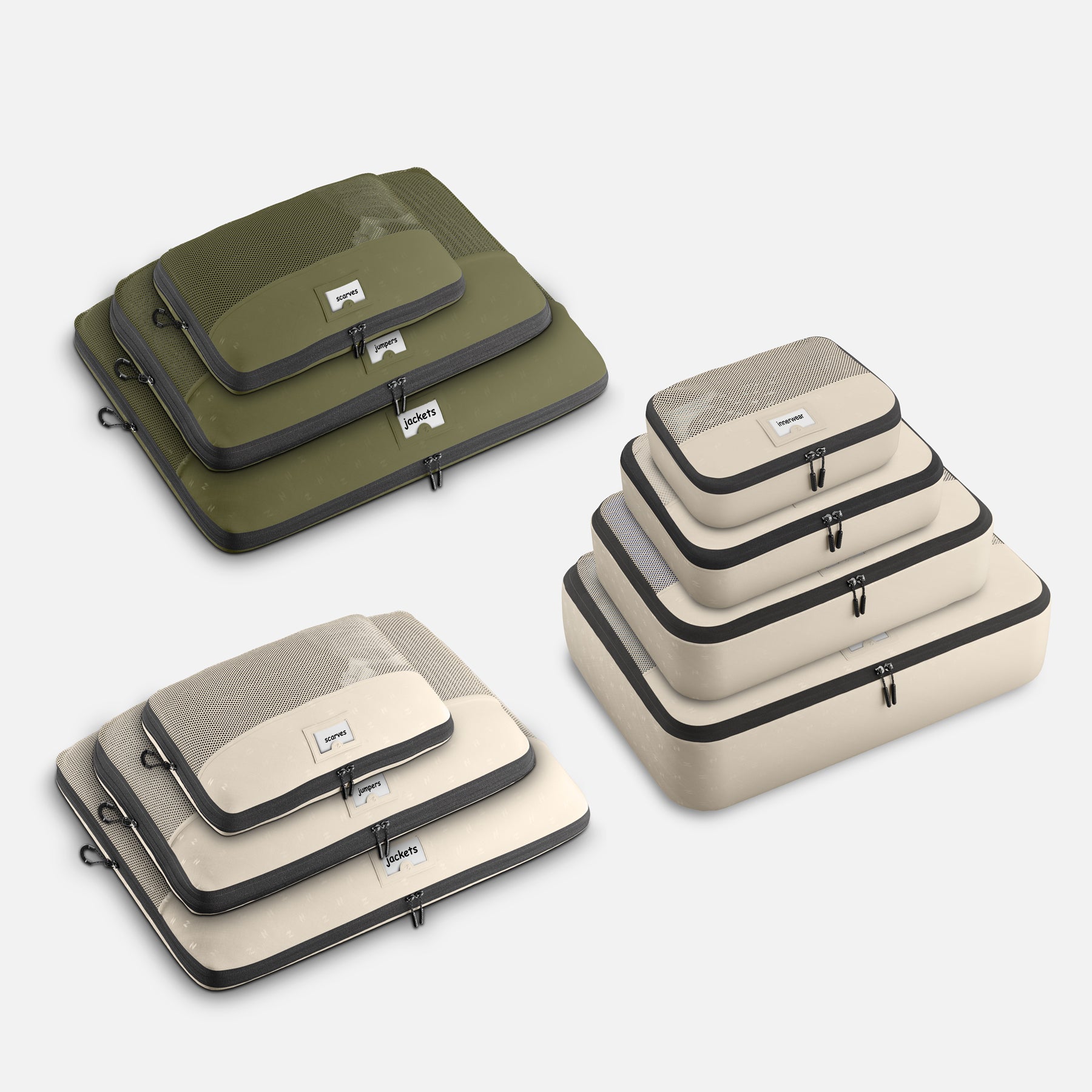 Set Di 5 Cubi Organizer Da Viaggio In Tessuto Leggero, Per Valigia, Bagagli E Armadio, Multicolore