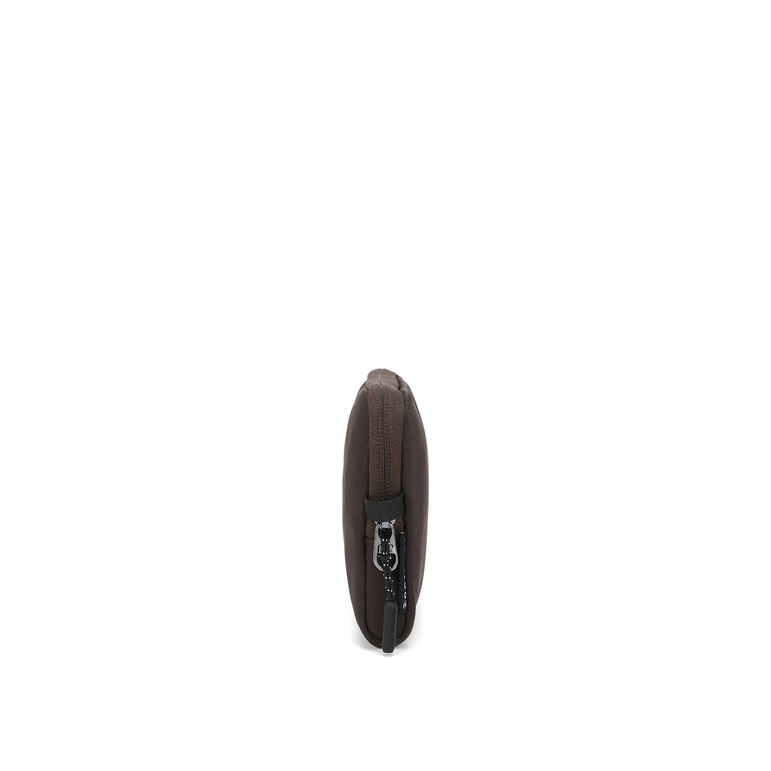 Anti-Theft Passport Pouch in Mocha | Side view | Zoomlite