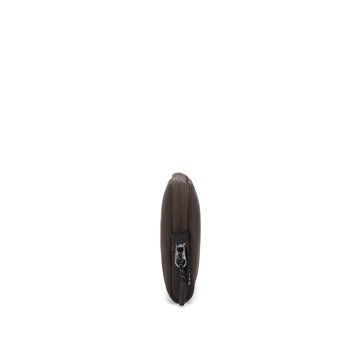Anti-Theft Passport Pouch in Mocha | Side view | Zoomlite