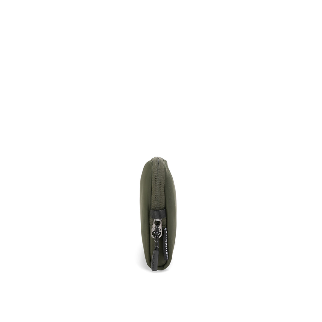 Anti-Theft Passport Pouch in Olive | Side view | Zoomlite