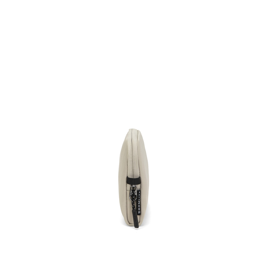 Anti-Theft Passport Pouch in Pebble | Side view | Zoomlite