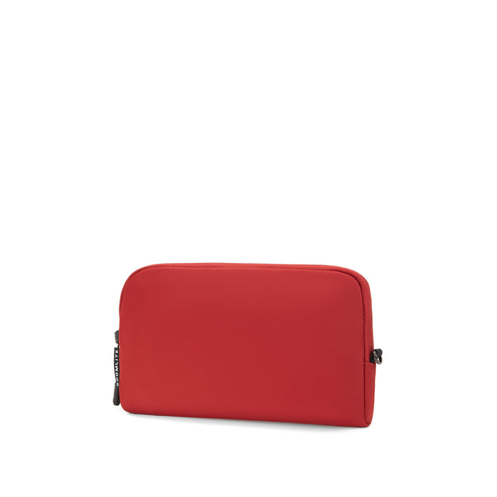 Anti-Theft Passport Pouch in Red | Angled front view | Zoomlite