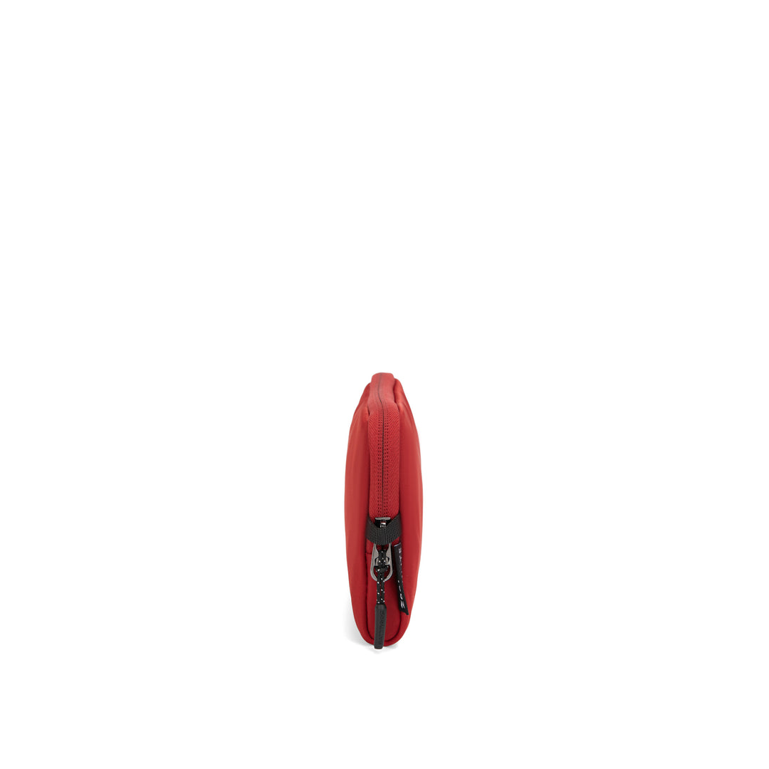 Anti-Theft Passport Pouch in Red | Side view | Zoomlite