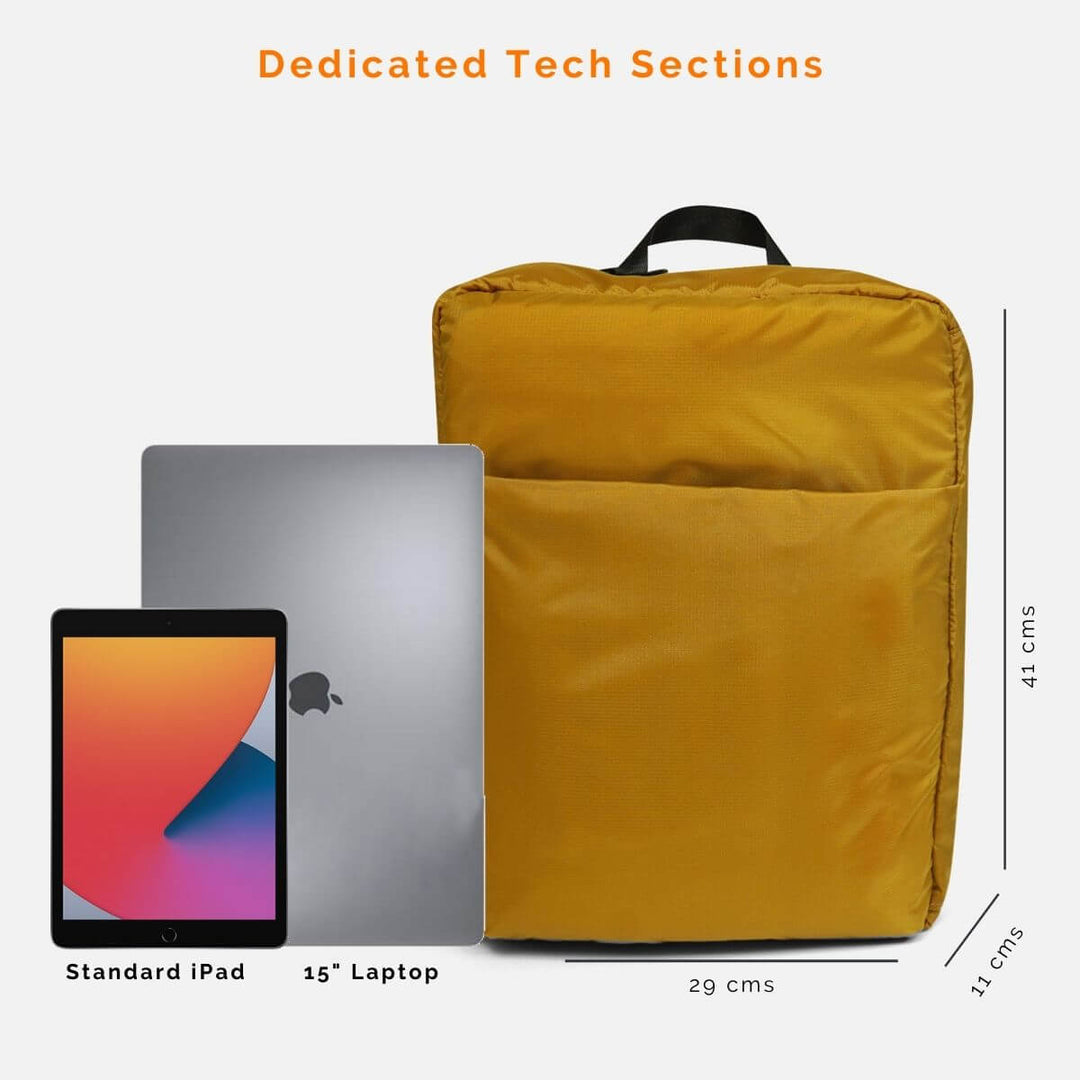 Convertible Backpack - Laptop - Crossbody#colour_mustard