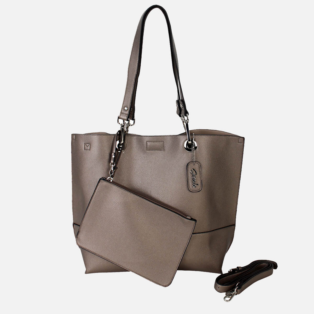 Gisele reversible Tote with Bonus Pouch - RFID#colour_bronzebge