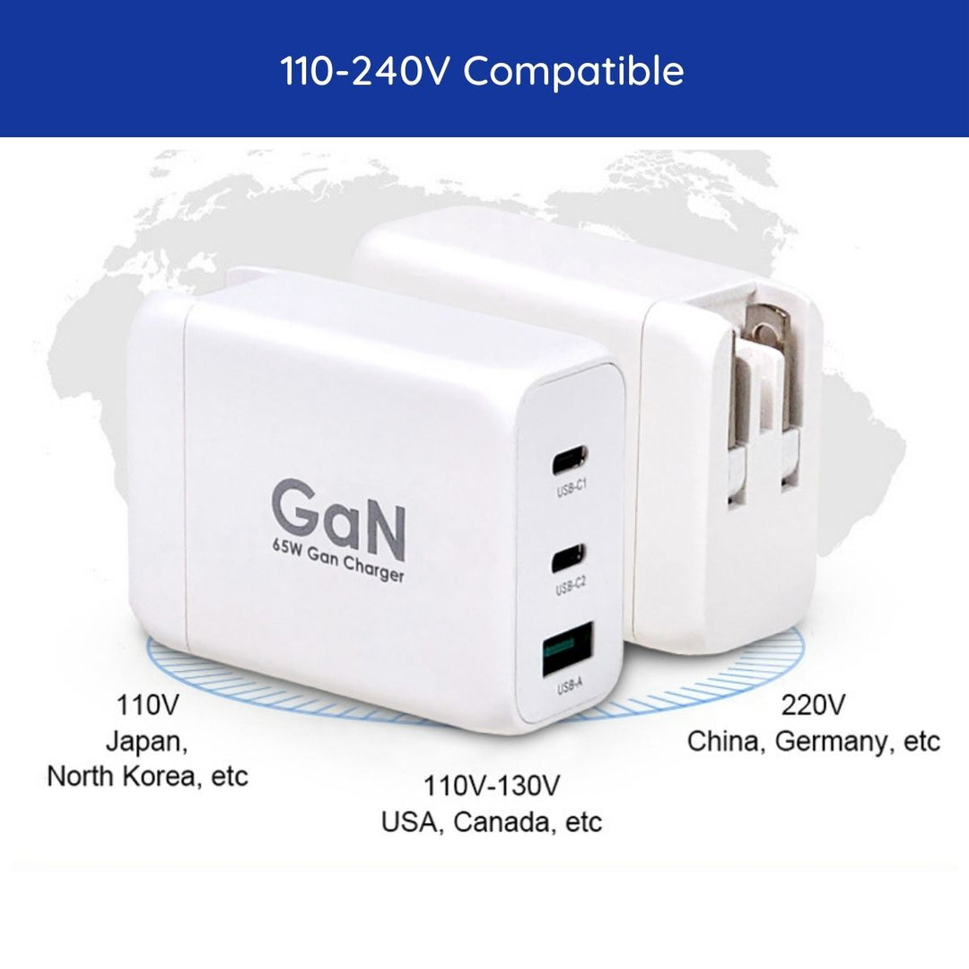 65W Gan Fast Charger, Compact Travel Adapter