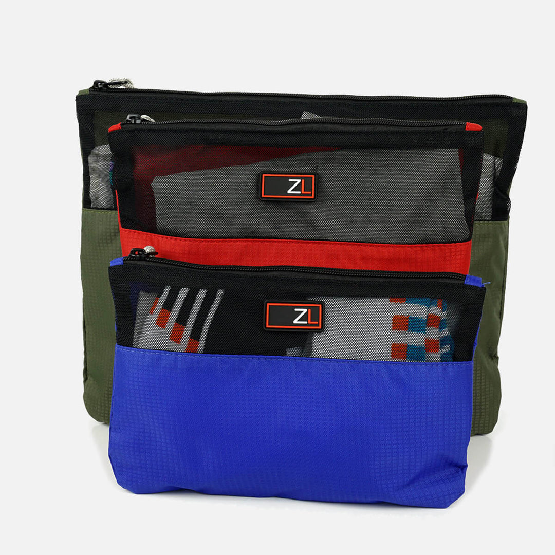 Zoomlite 3 pc Zippered mesh pouch