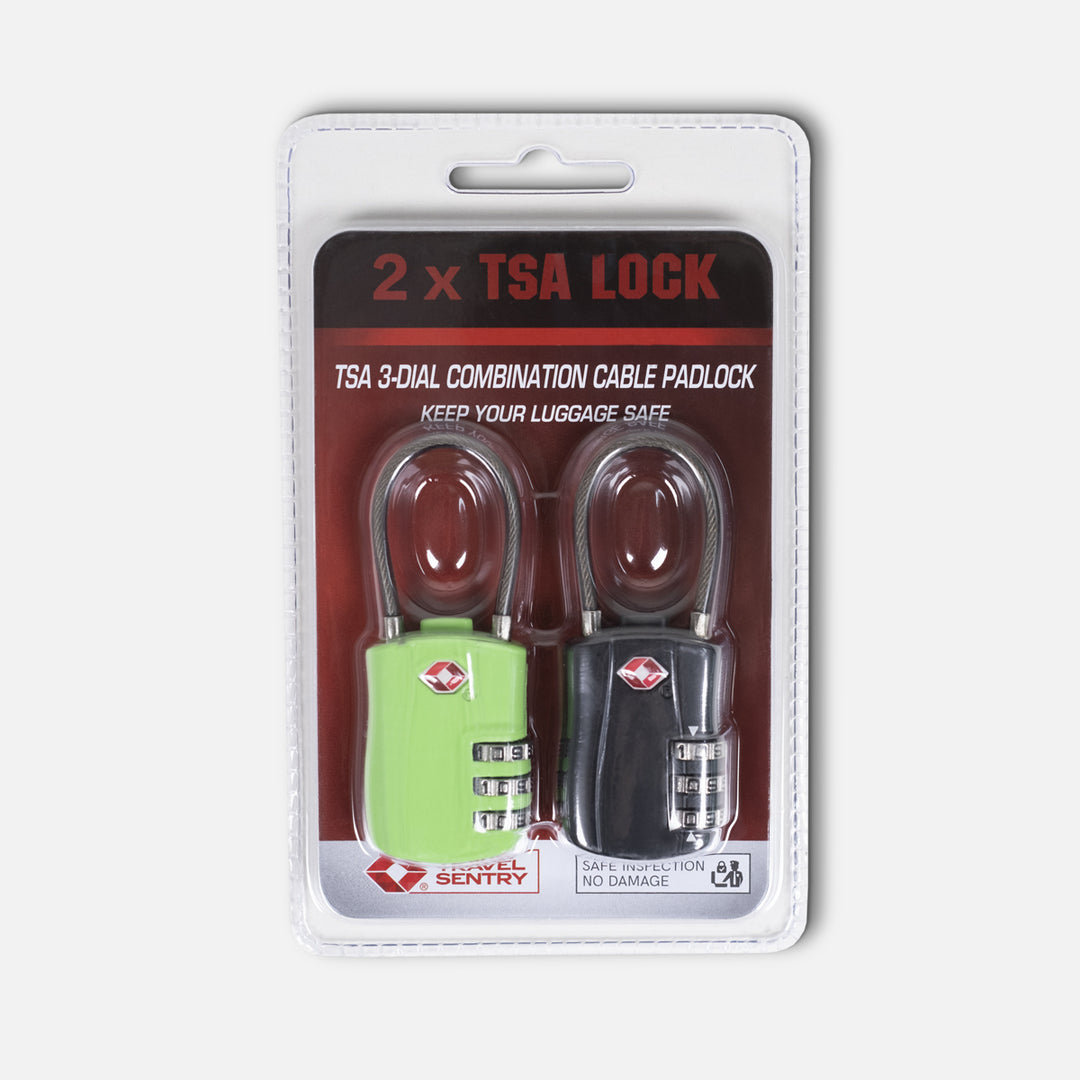 3 Number TSA Cable Lock - 2 piece set