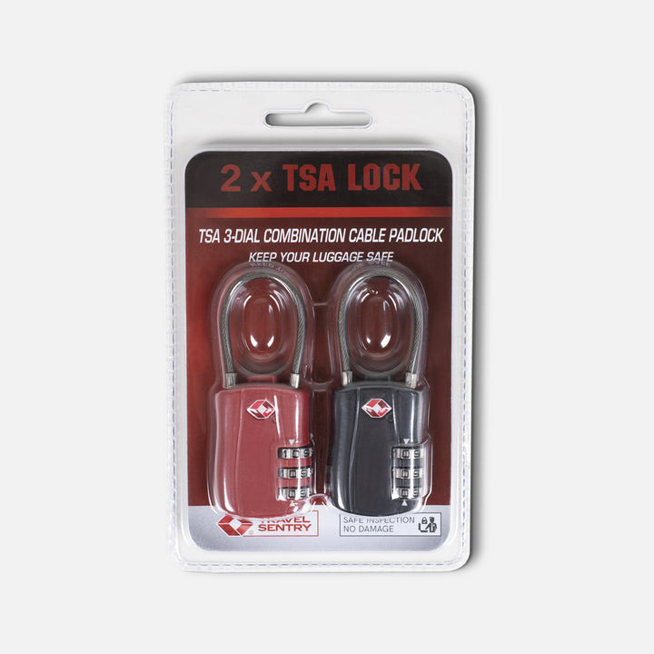 3 Number TSA Cable Lock - 2 piece set