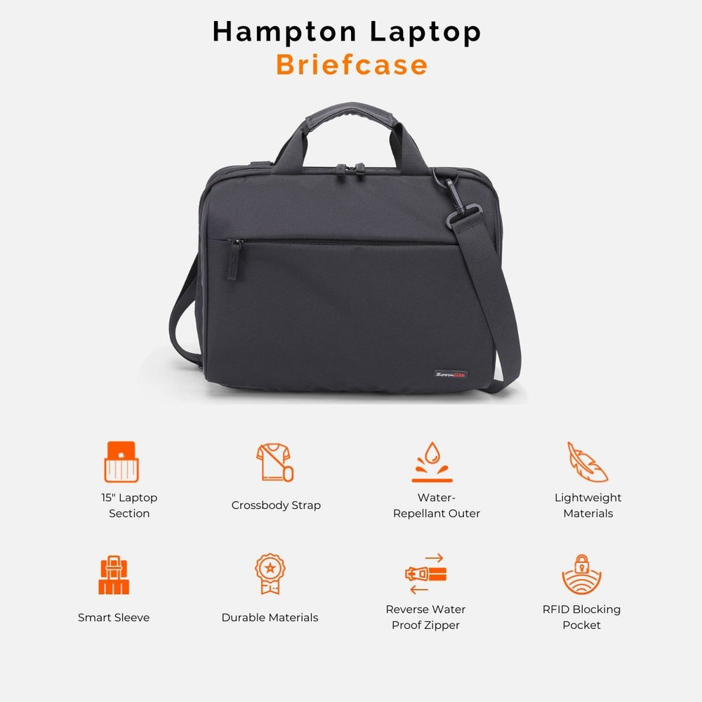 Crossbody 15" Laptop Bag | Slim | Work On The Go | Mens | Womens - Bags - Zoomlite
