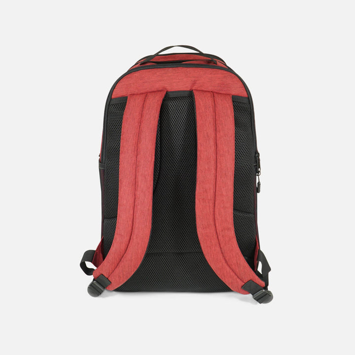 Sports backpack with padded and sweat resistant ventilated soft back wall and straps#colour_burgundy