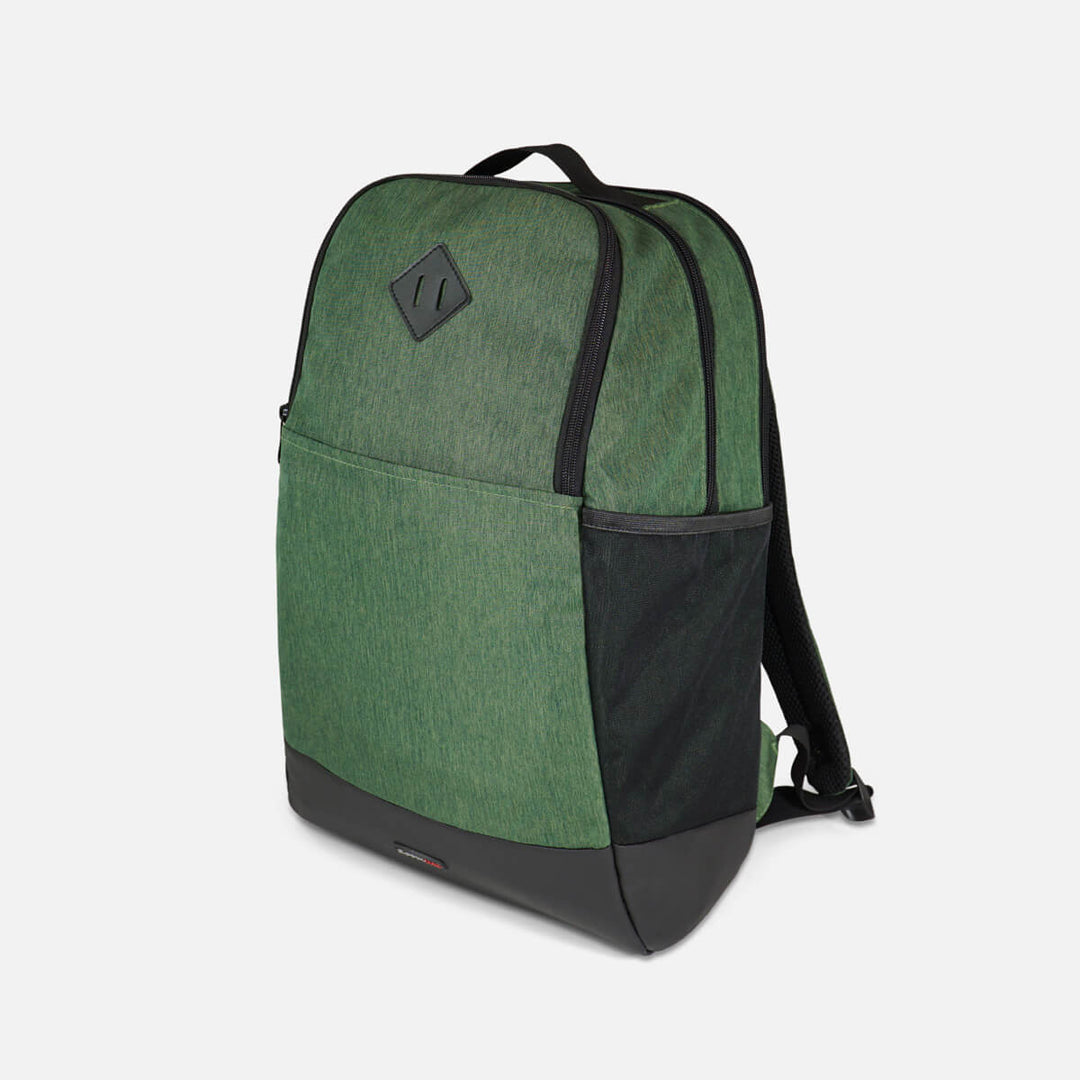 Backpack with side mesh pocket for water bottle#colour_khaki