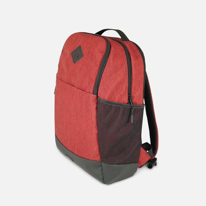 Backpack with side mesh pocket for water bottle#colour_burgundy